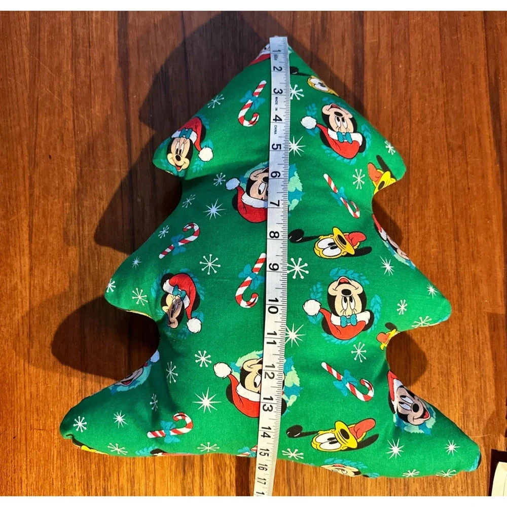 Handmade Christmas Tree Green Accent Decor Pillow Mickey Mouse 16